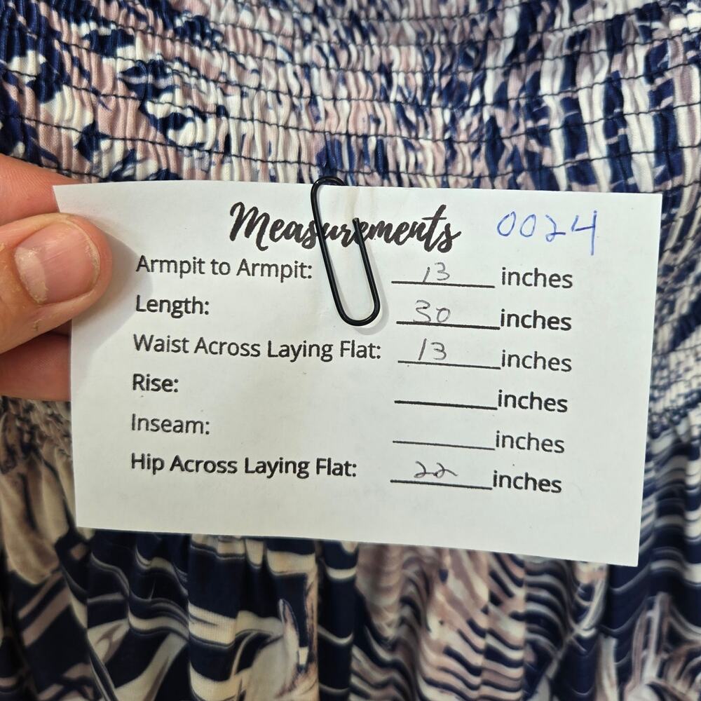 NWOT CHICGAL Small Blue/White Boho Floral Print Summer Cover Up/Sun Dress [0024] - Picture 5 of 8
